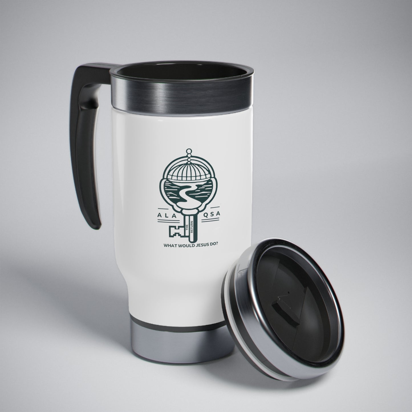 Stainless Steel Travel Mug with Handle, 14oz